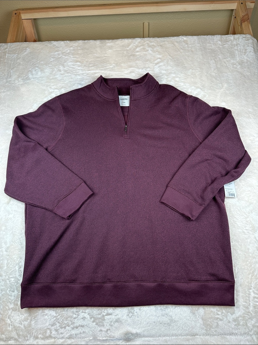 Sonoma Men's Quarter-Zip Sweater in Deep Plum